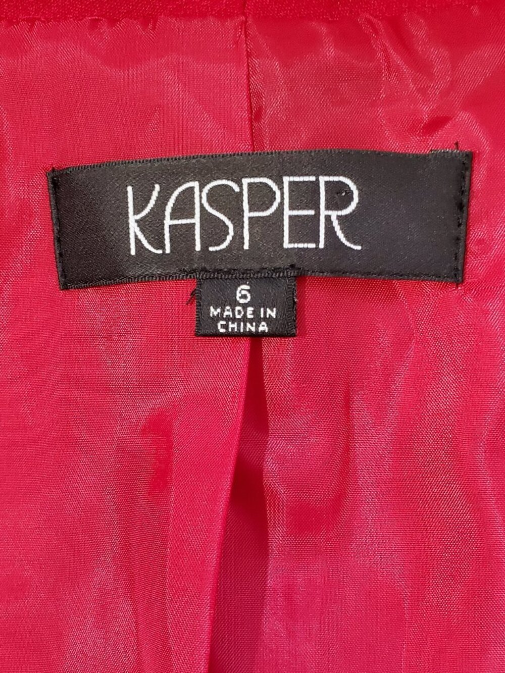 Kasper Red Ruffle Front Blazer Jacket Size 6 - Picture 2 of 5